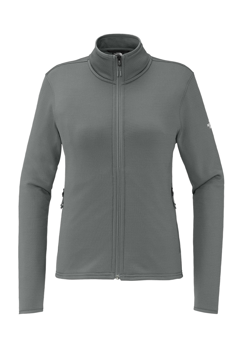 The North Face NF0A8FQJ Womens Aim Full Zip Fleece Jacket Smoked Pearl Grey Flat Front