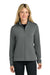 The North Face NF0A8FQJ Womens Aim Full Zip Fleece Jacket Smoked Pearl Grey Model Front