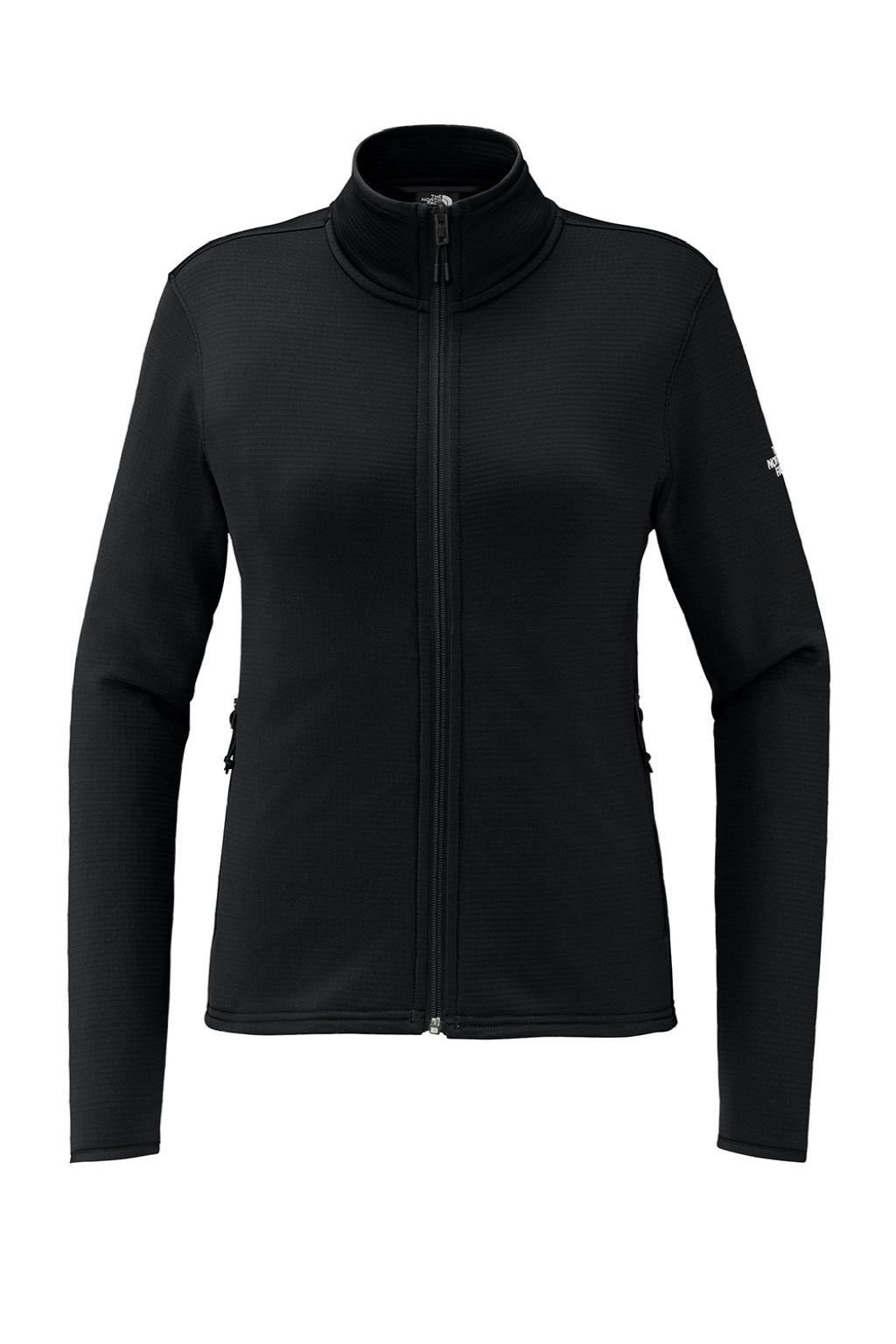 The North Face NF0A8FQJ Womens Aim Full Zip Fleece Jacket Black Flat Front