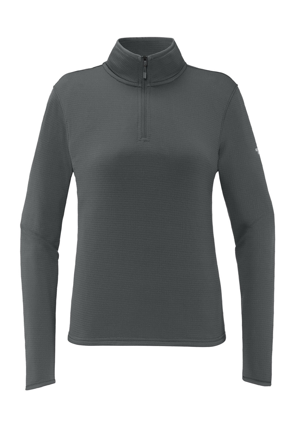 The North Face NF0A8FQK Womens Aim 1/4 Zip Fleece Sweatshirt Asphalt Grey Flat Front
