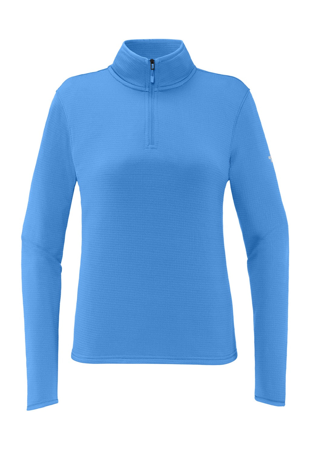 The North Face NF0A8FQK Womens Aim 1/4 Zip Fleece Sweatshirt Marina Blue Flat Front