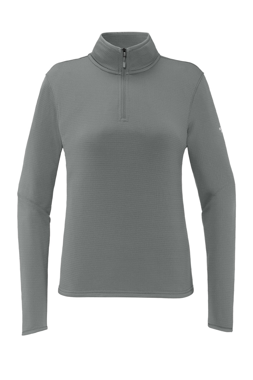 The North Face NF0A8FQK Womens Aim 1/4 Zip Fleece Sweatshirt Smoked Pearl Grey Flat Front