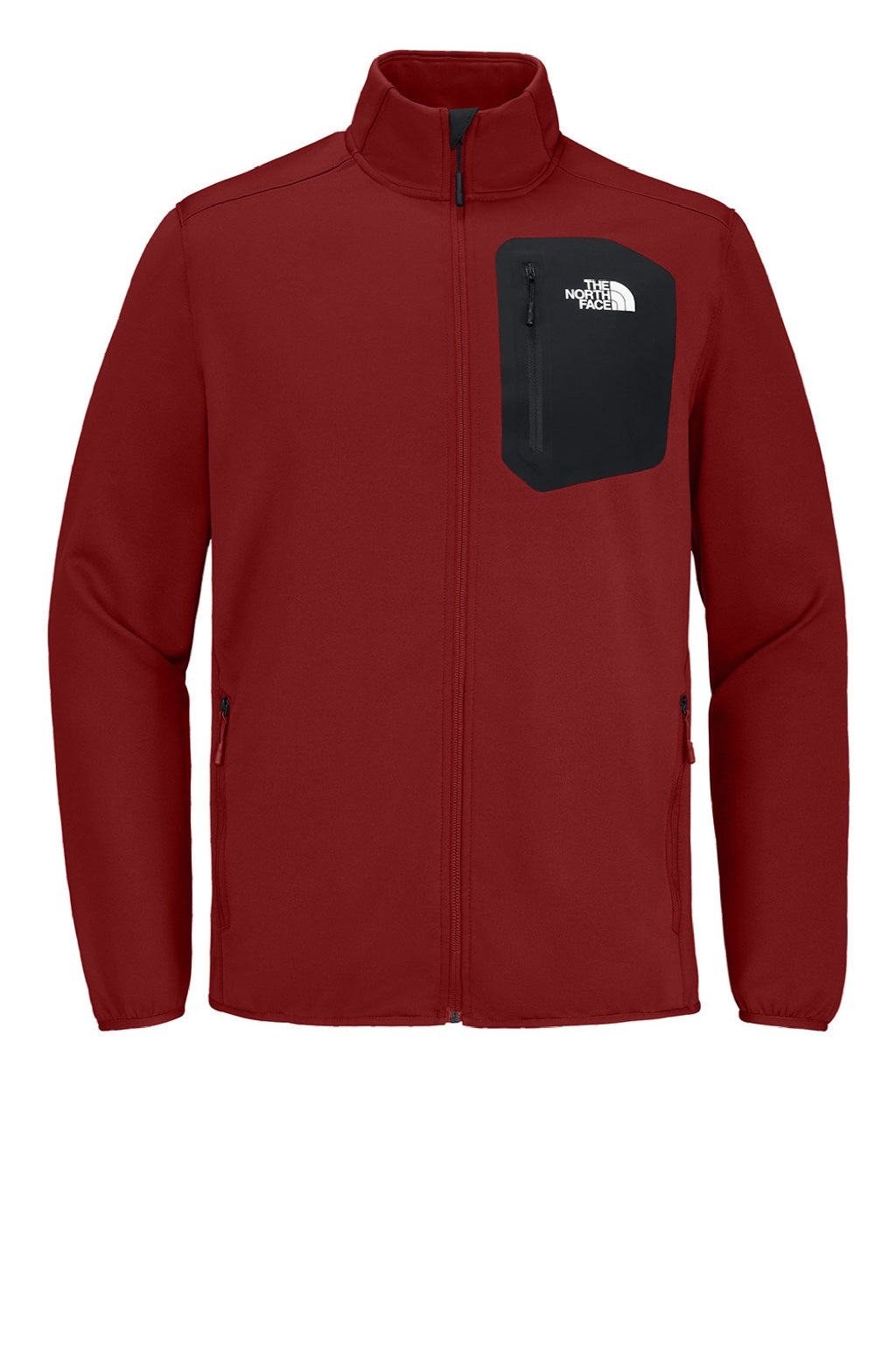 The North Face NF0A8FQN Mens Dove Creek Full Zip Fleece Jacket Cardinal Red Flat Front