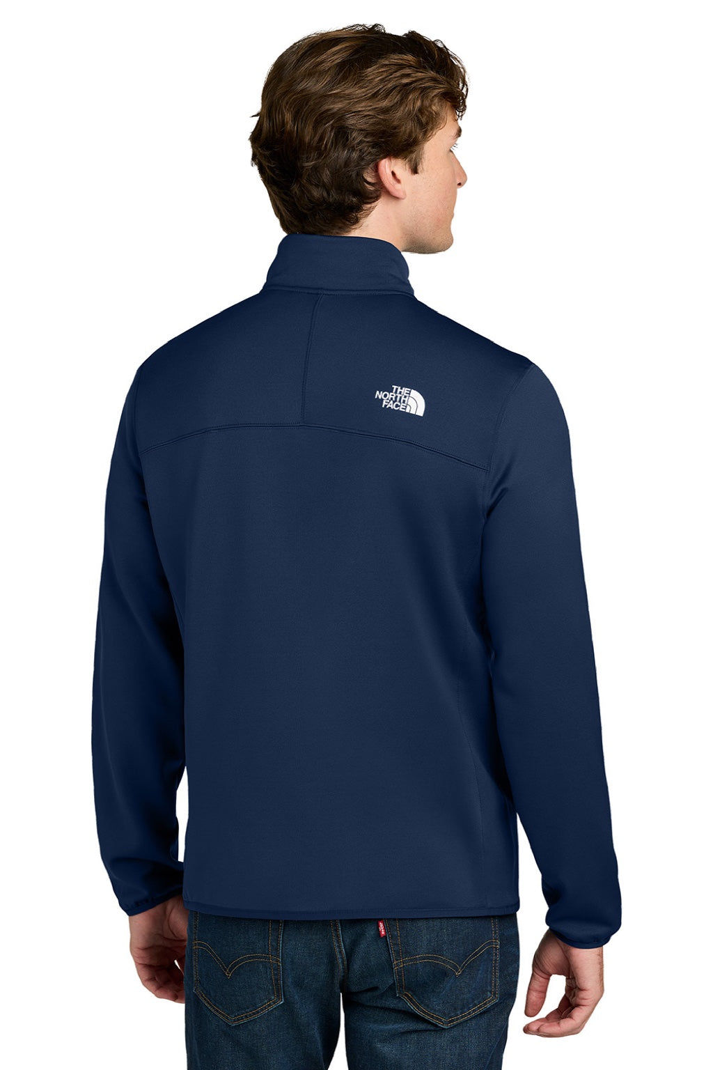 The North Face NF0A8FQN Mens Dove Creek Full Zip Fleece Jacket Lunar Blue Model Back