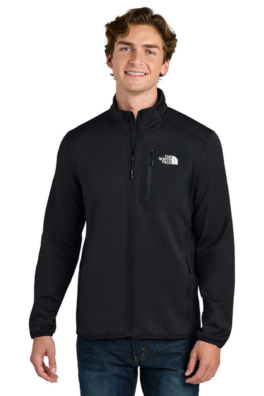 The North Face NF0A8FQN Mens Dove Creek Full Zip Fleece Jacket Black Model Front