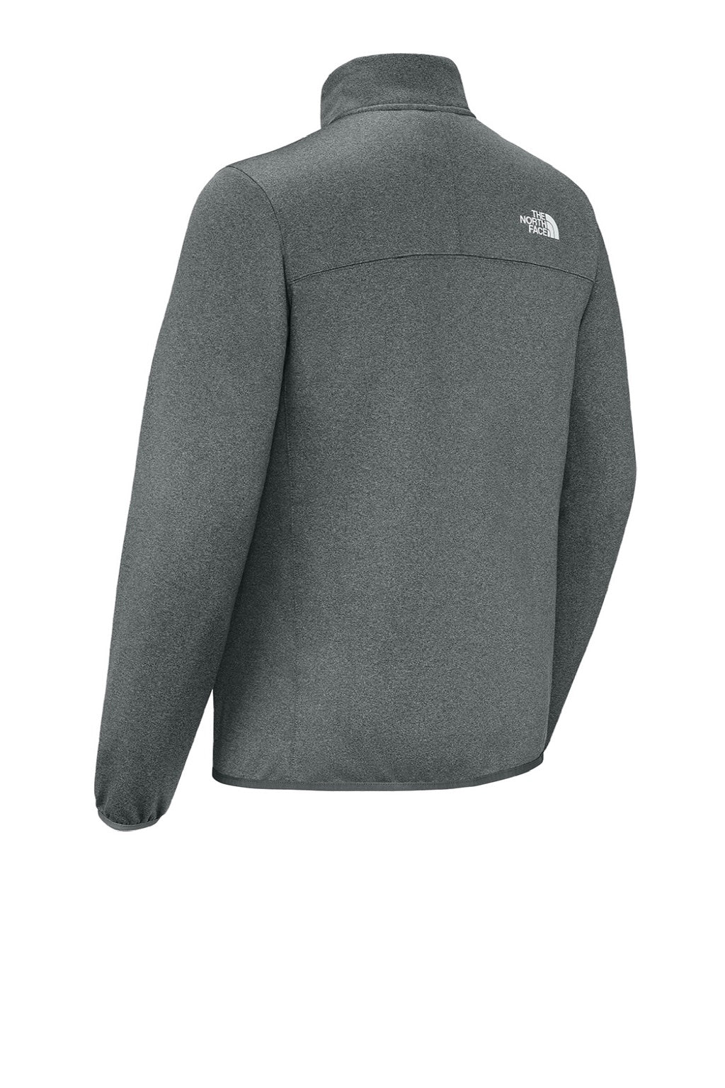 The North Face NF0A8FQN Mens Dove Creek Full Zip Fleece Jacket Heather Medium Grey Flat Back