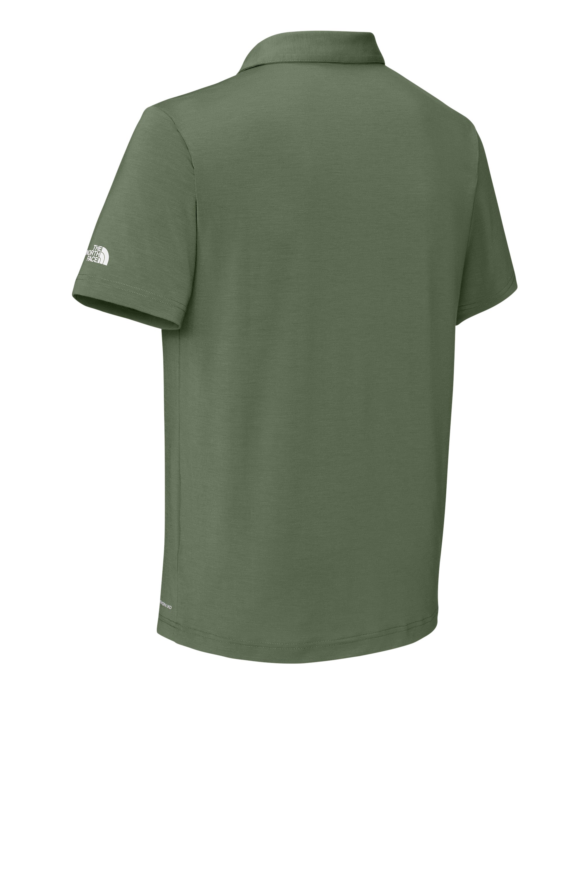 The North Face NF0A8GE0 Mens Canyon Crest Short Sleeve Polo Shirt Bark Mist Green Flat Back