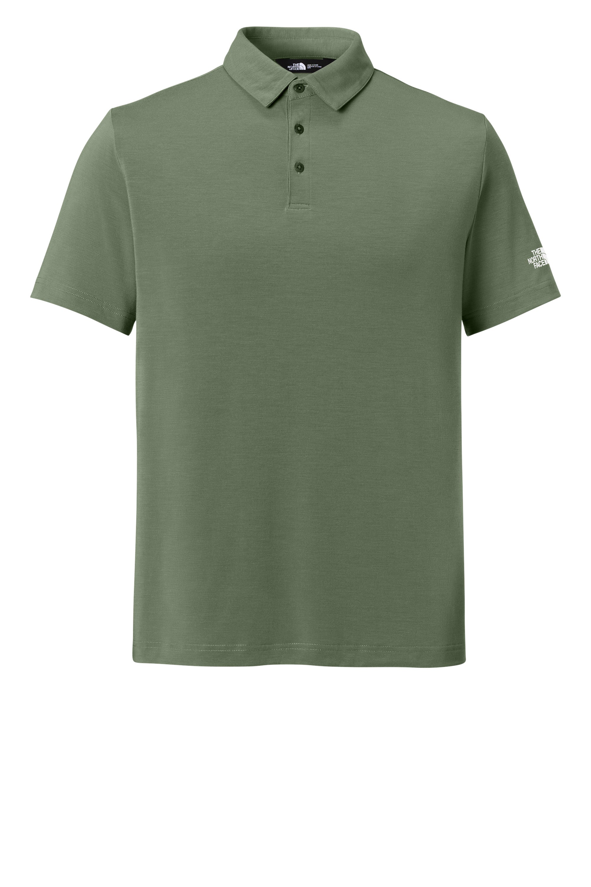 The North Face NF0A8GE0 Mens Canyon Crest Short Sleeve Polo Shirt Bark Mist Green Flat Front