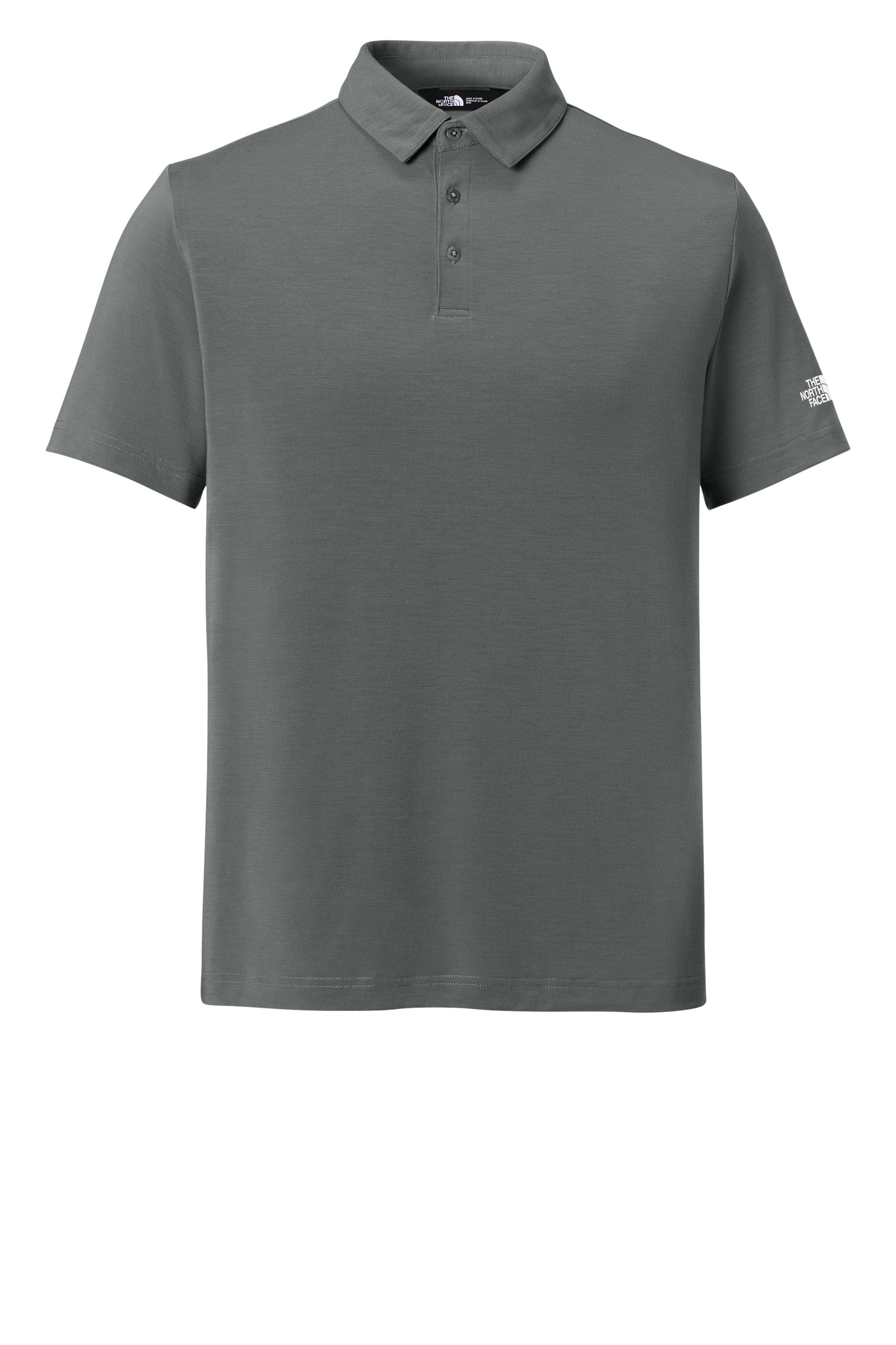 The North Face NF0A8GE0 Mens Canyon Crest Short Sleeve Polo Shirt Smoked Pearl Grey Flat Front