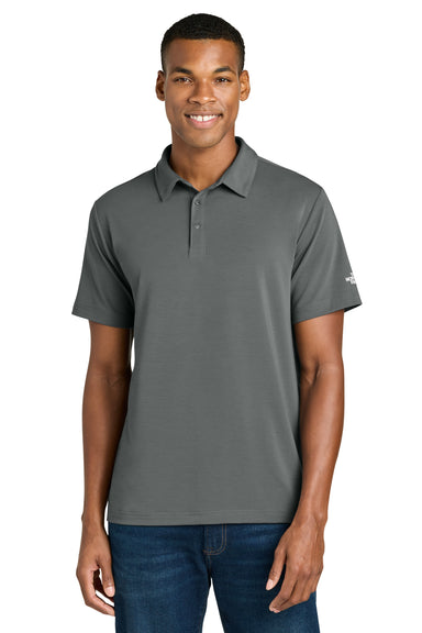 The North Face NF0A8GE0 Mens Canyon Crest Short Sleeve Polo Shirt Smoked Pearl Grey Model Front