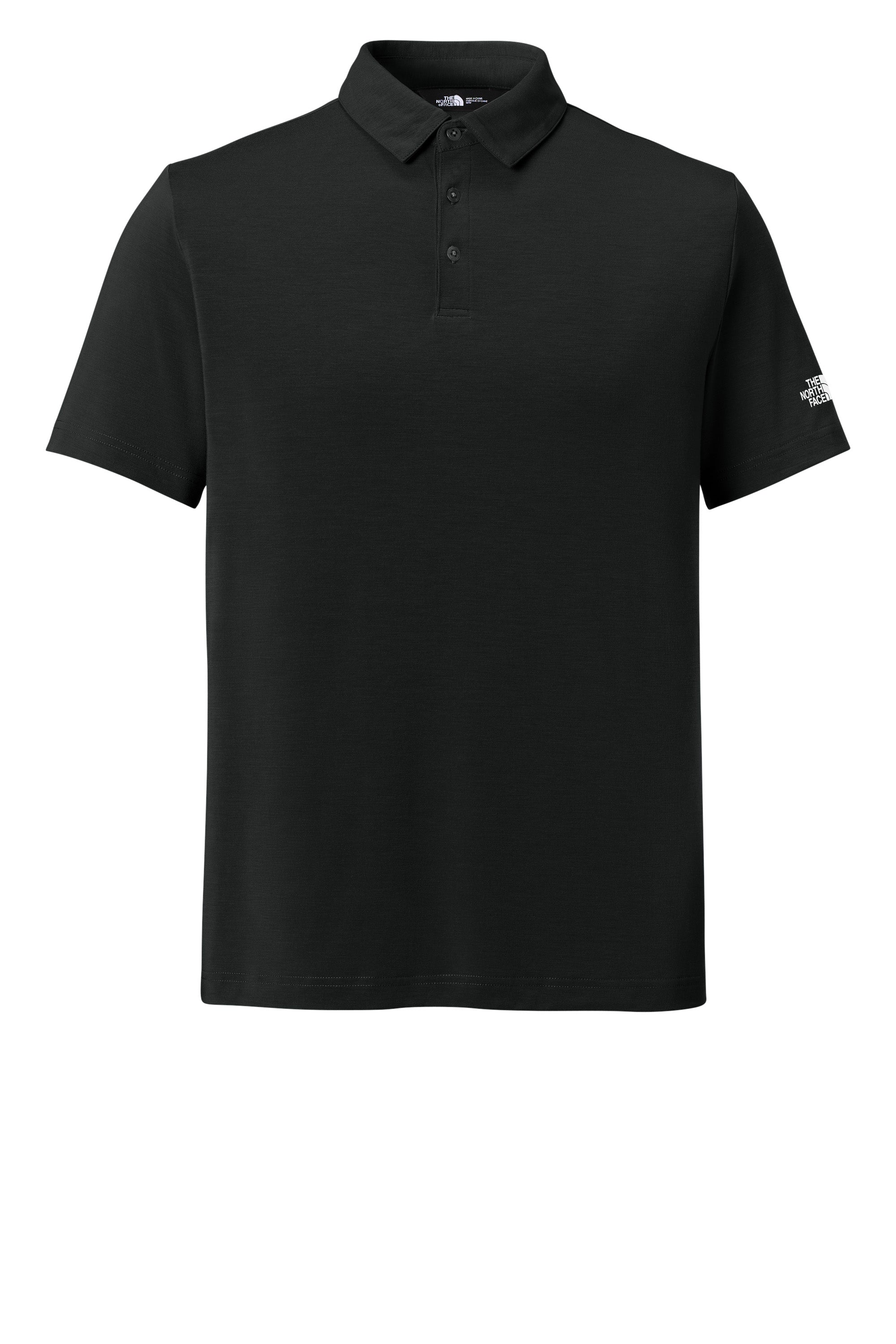 The North Face NF0A8GE0 Mens Canyon Crest Short Sleeve Polo Shirt Black Flat Front