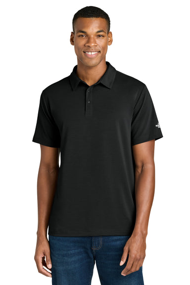 The North Face NF0A8GE0 Mens Canyon Crest Short Sleeve Polo Shirt Black Model Front