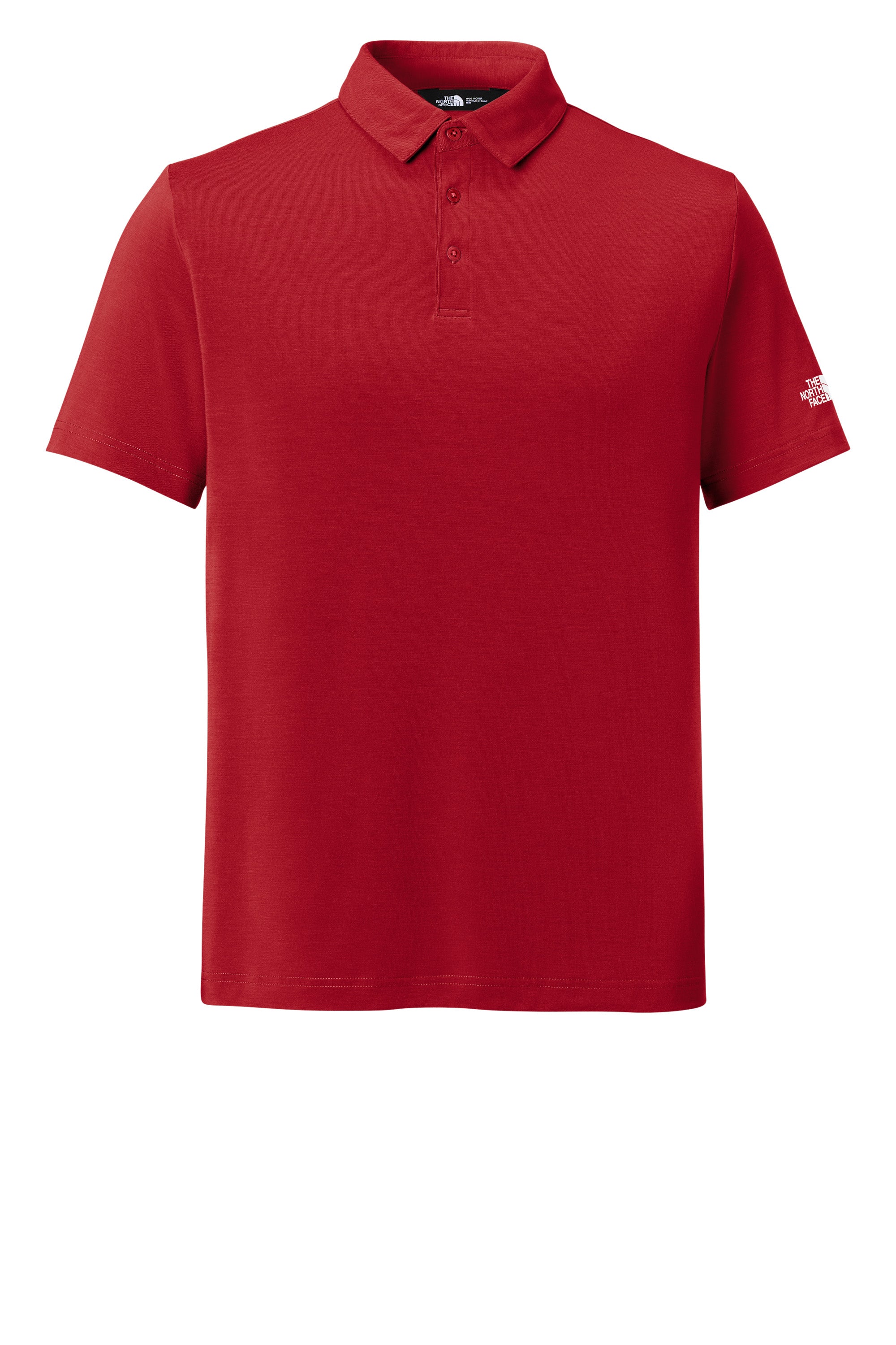 The North Face NF0A8GE0 Mens Canyon Crest Short Sleeve Polo Shirt Red Flat Front