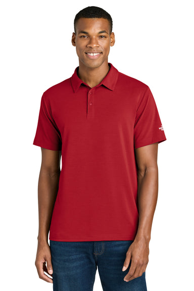 The North Face NF0A8GE0 Mens Canyon Crest Short Sleeve Polo Shirt Red Model Front
