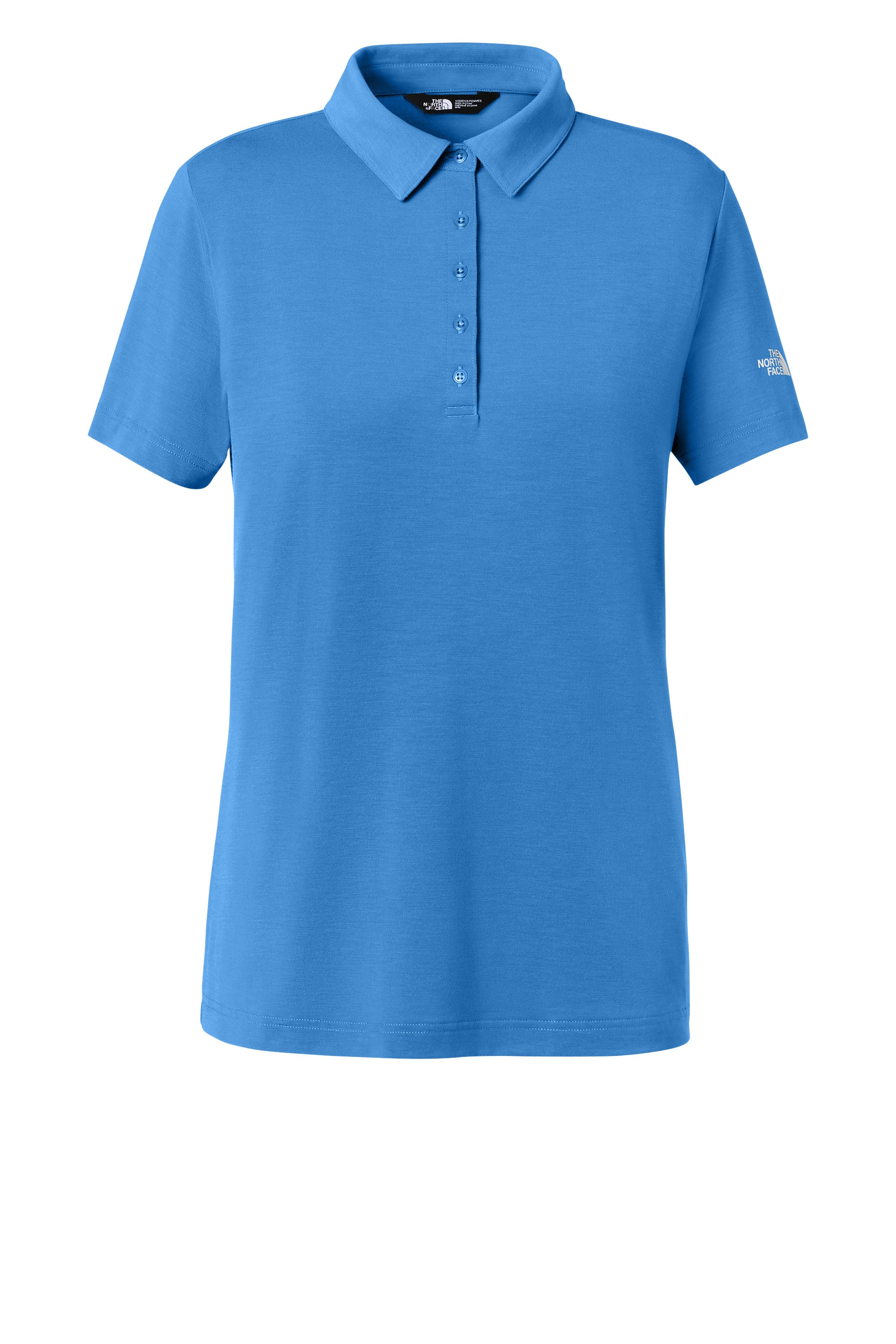 The North Face NF0A8GE1 Womens Canyon Crest Short Sleeve Polo Shirt Marina Blue Flat Front