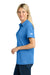 The North Face NF0A8GE1 Womens Canyon Crest Short Sleeve Polo Shirt Marina Blue Model Side