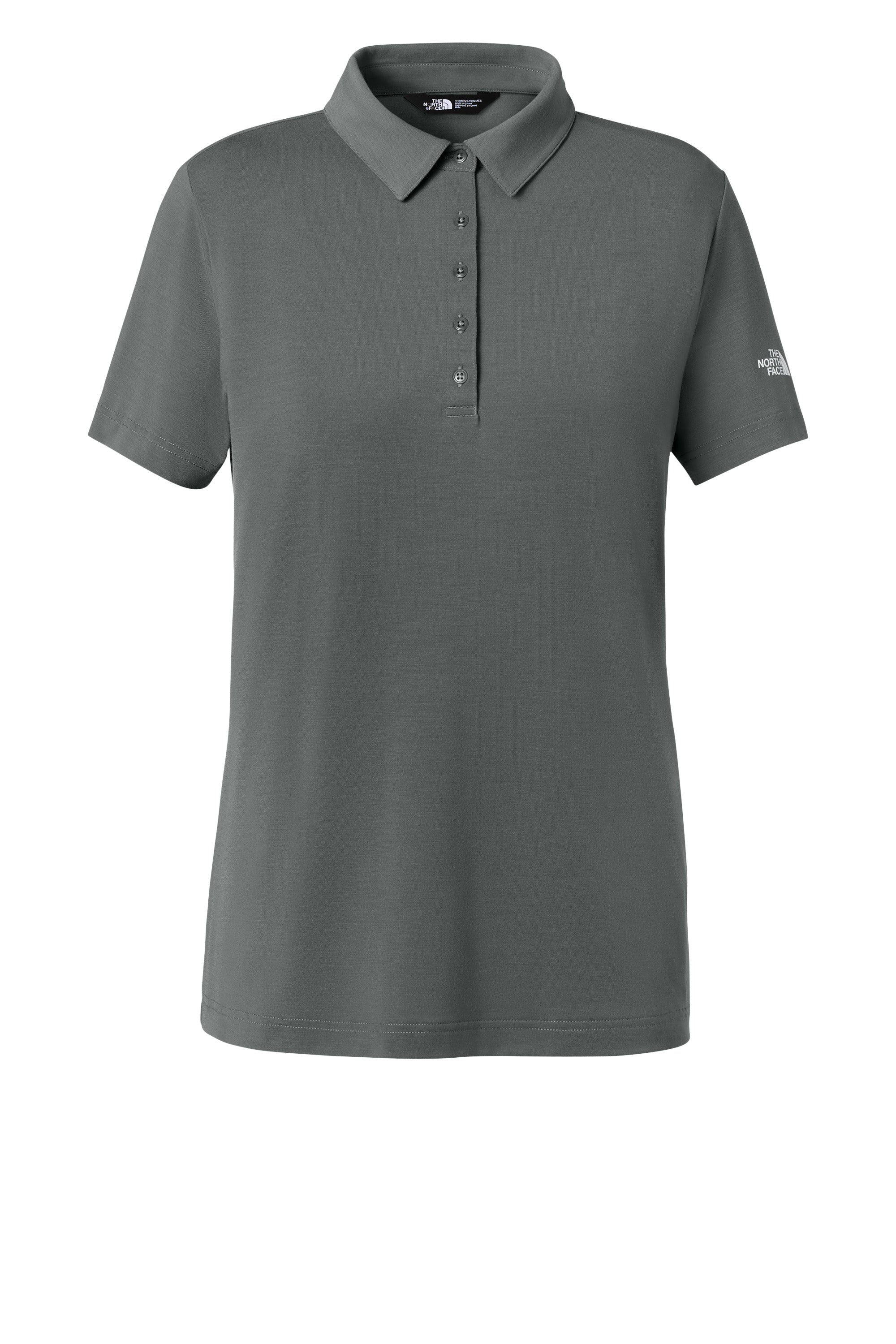 The North Face NF0A8GE1 Womens Canyon Crest Short Sleeve Polo Shirt Smoked Pearl Grey Flat Front