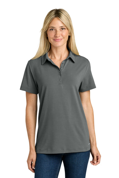 The North Face NF0A8GE1 Womens Canyon Crest Short Sleeve Polo Shirt Smoked Pearl Grey Model Front