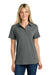 The North Face NF0A8GE1 Womens Canyon Crest Short Sleeve Polo Shirt Smoked Pearl Grey Model Front