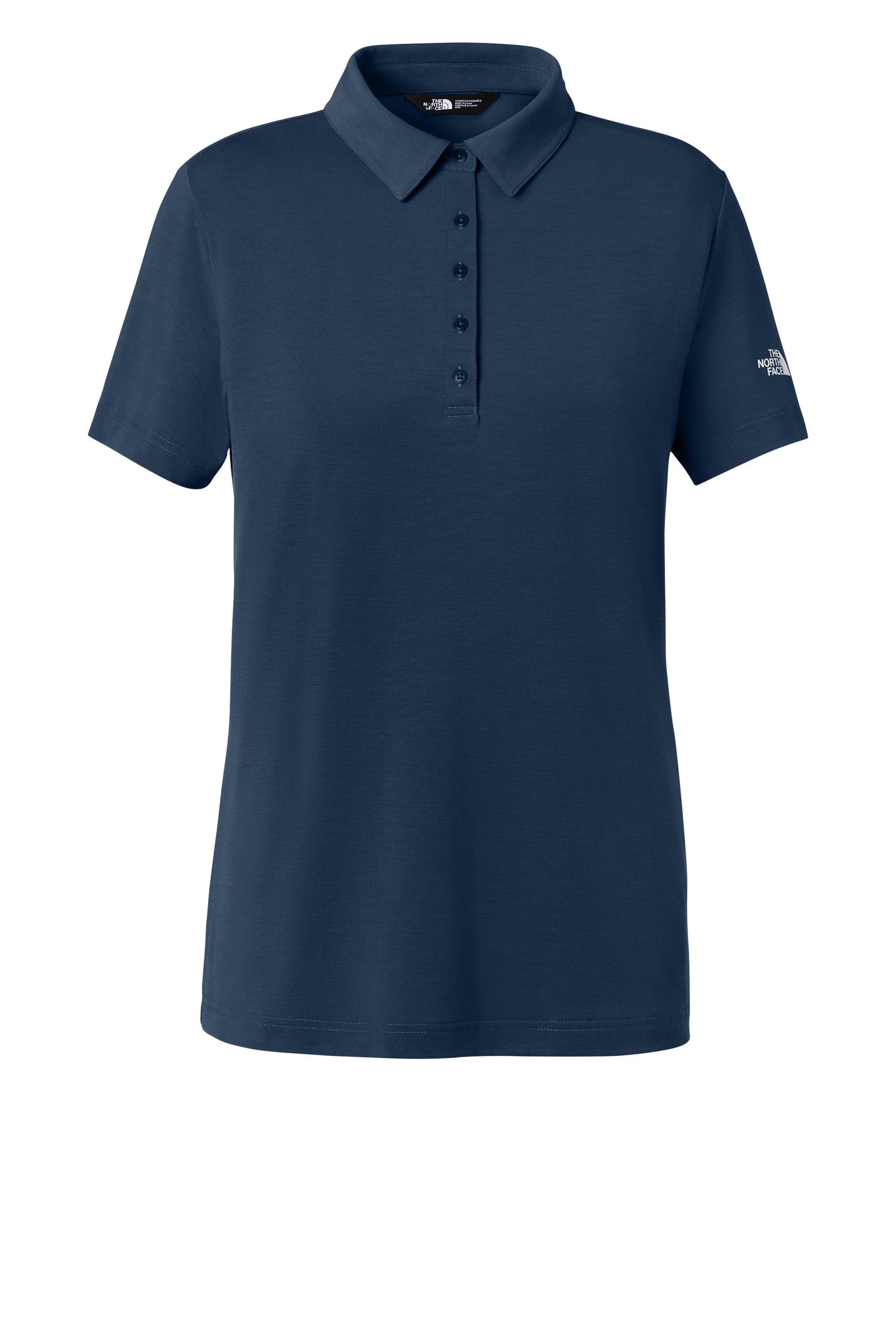 The North Face NF0A8GE1 Womens Canyon Crest Short Sleeve Polo Shirt Summit Navy Blue Flat Front