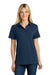The North Face NF0A8GE1 Womens Canyon Crest Short Sleeve Polo Shirt Summit Navy Blue Model Front