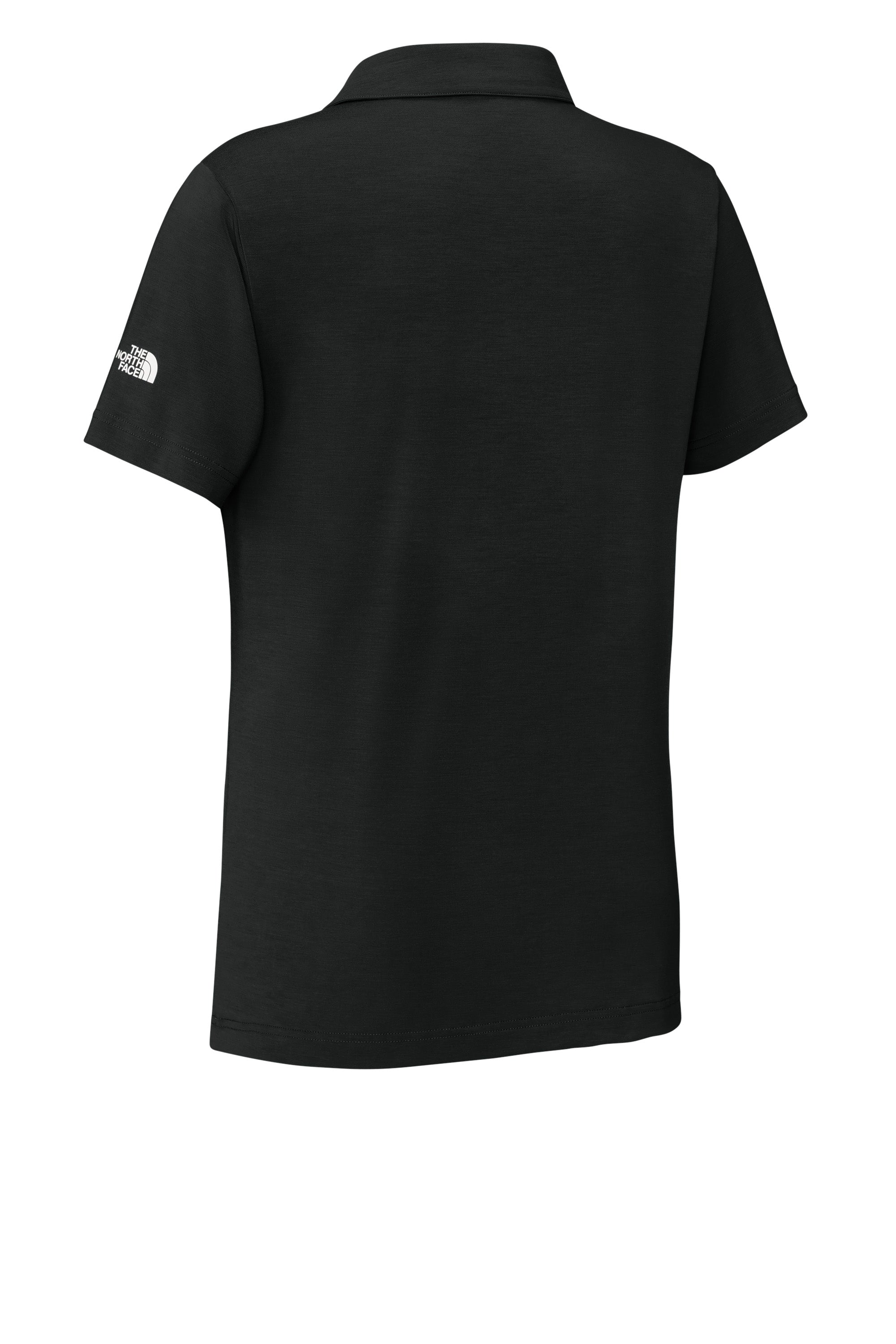 The North Face NF0A8GE1 Womens Canyon Crest Short Sleeve Polo Shirt Black Flat Back