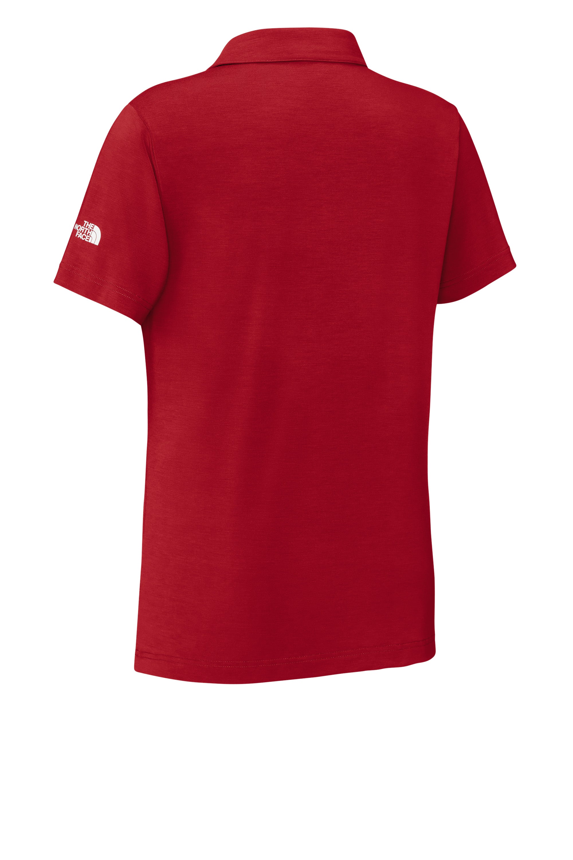 The North Face NF0A8GE1 Womens Canyon Crest Short Sleeve Polo Shirt Red Flat Back