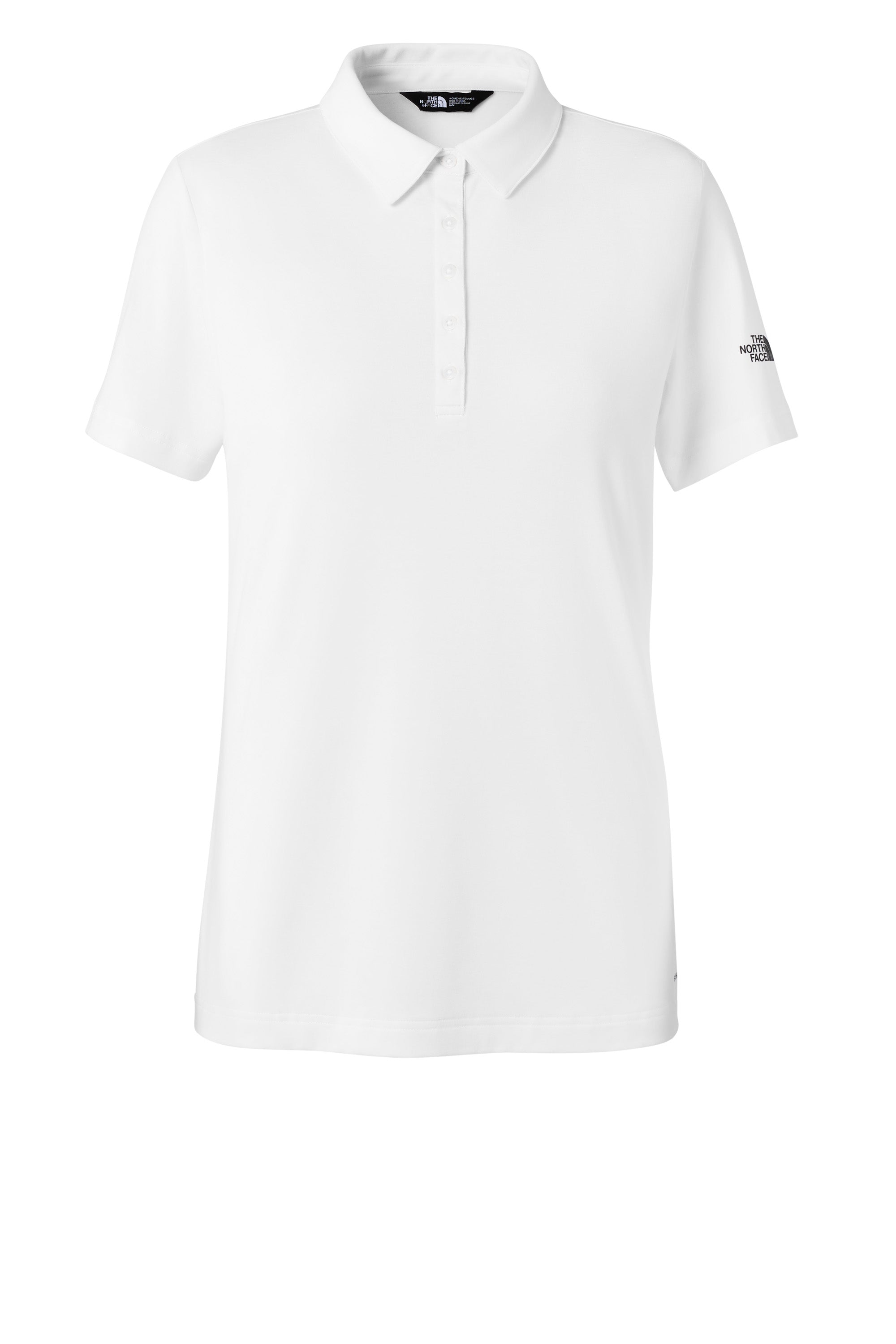 The North Face NF0A8GE1 Womens Canyon Crest Short Sleeve Polo Shirt White Flat Front