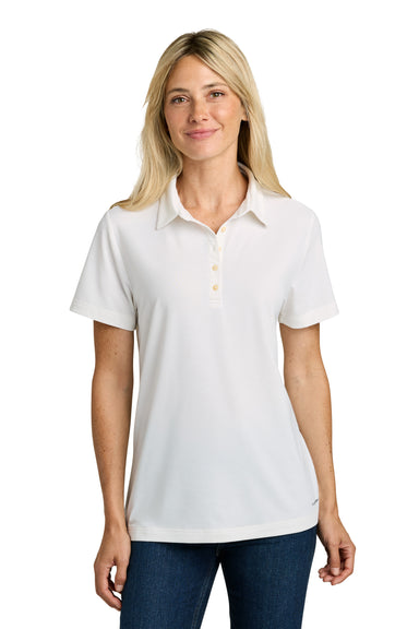 The North Face NF0A8GE1 Womens Canyon Crest Short Sleeve Polo Shirt White Model Front