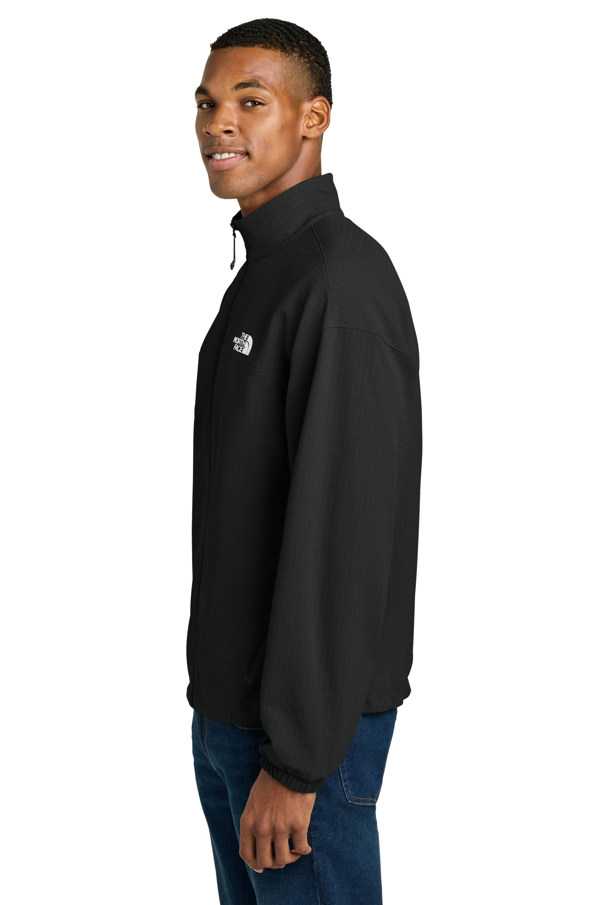 The North Face NF0A8GE2 Mens Mountain Horizon Full Zip Jacket Black Model Side