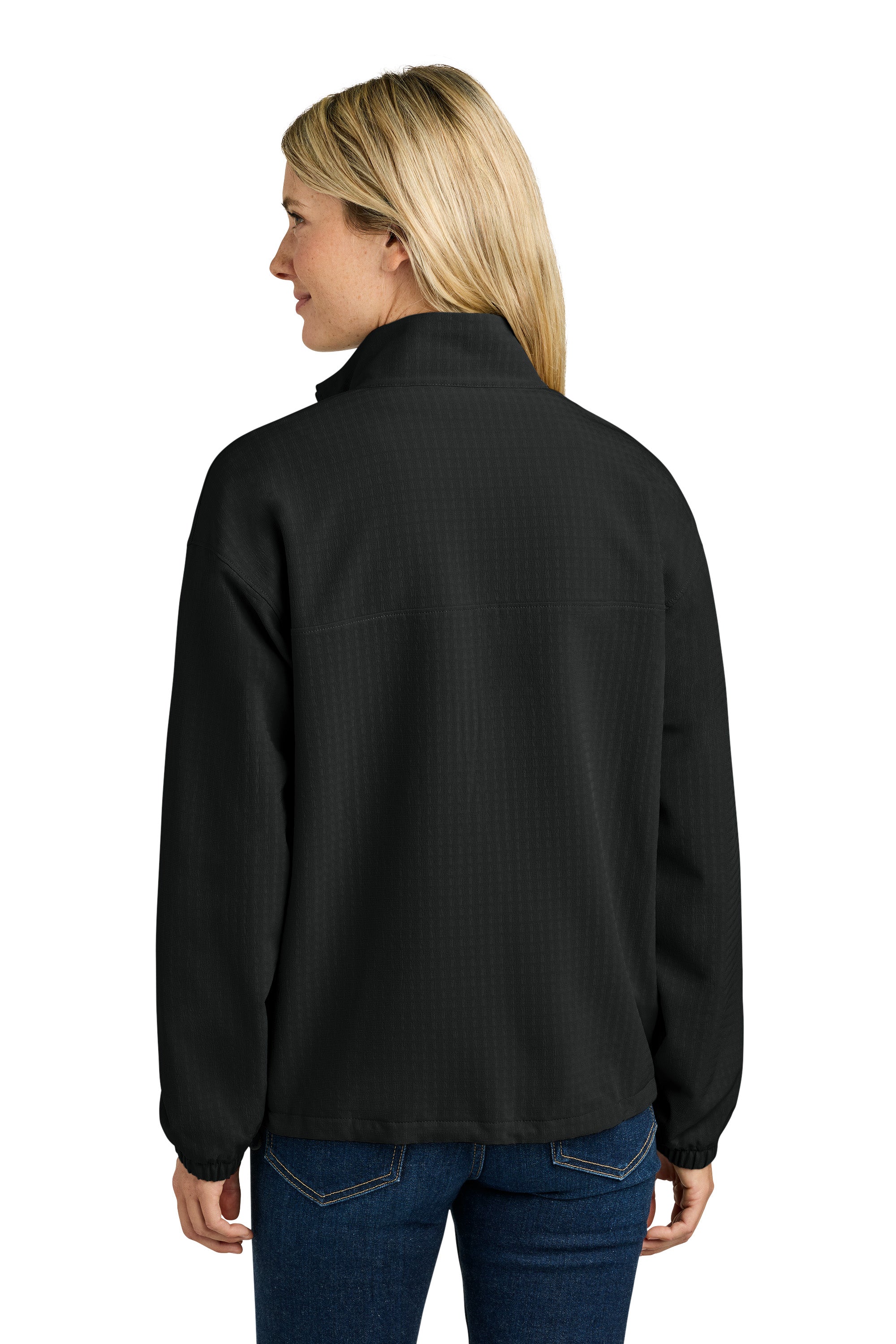 The North Face NF0A8GE3 Womens Mountain Horizon Full Zip Jacket Black Model Back