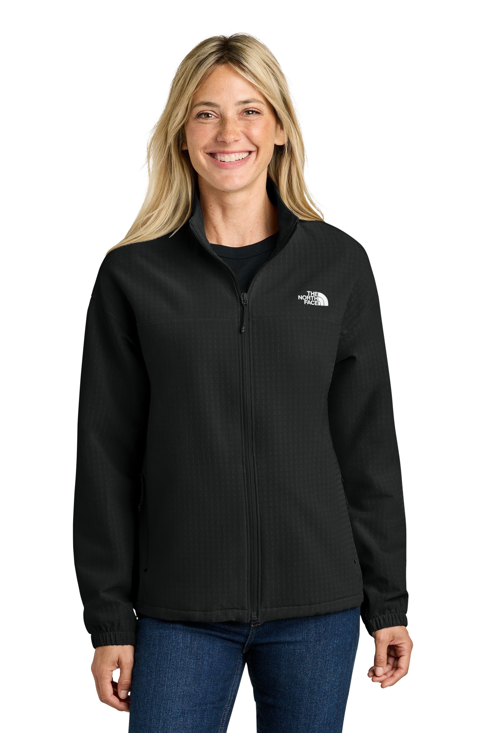 The North Face NF0A8GE3 Womens Mountain Horizon Full Zip Jacket Black Model Front