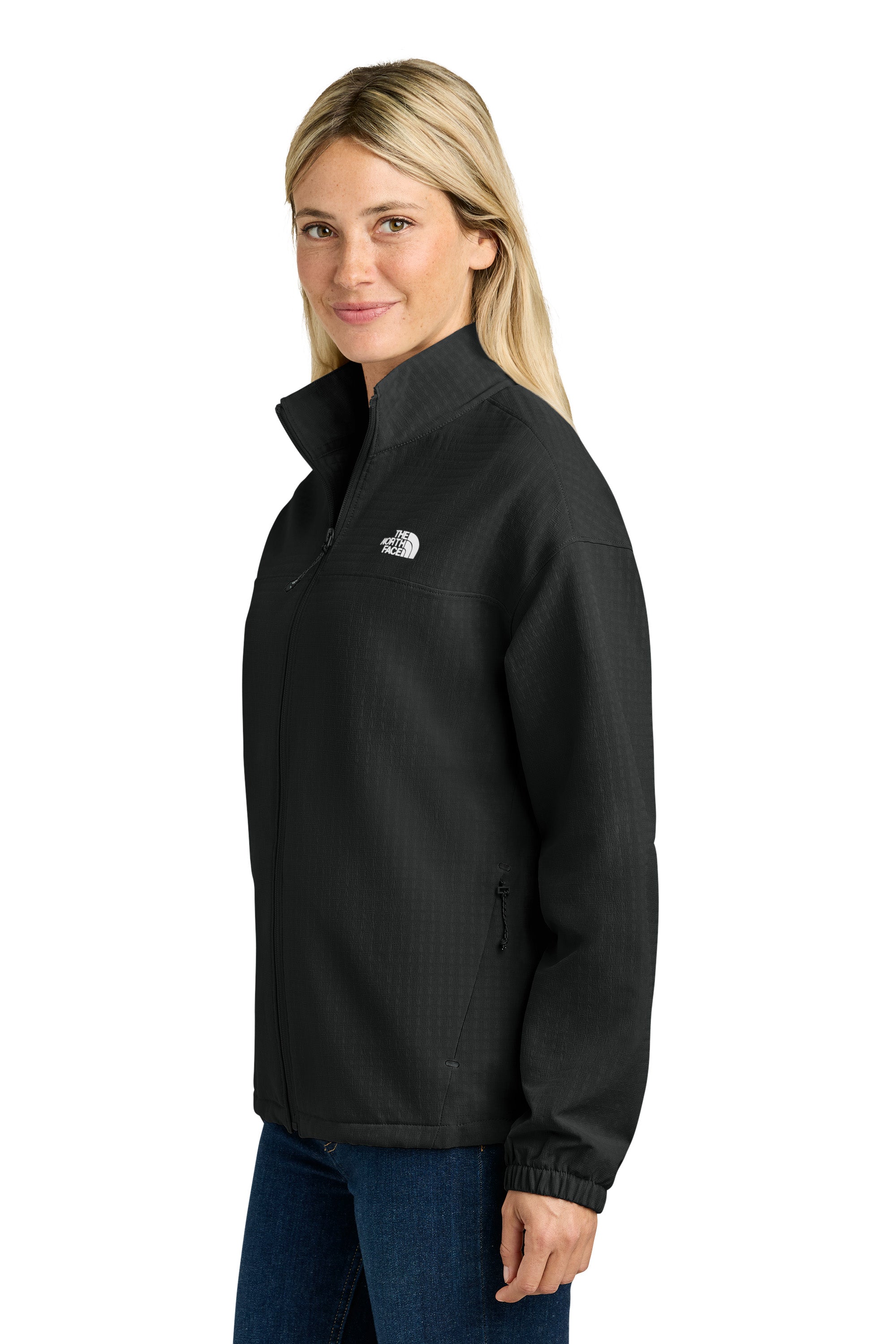 The North Face NF0A8GE3 Womens Mountain Horizon Full Zip Jacket Black Model Side