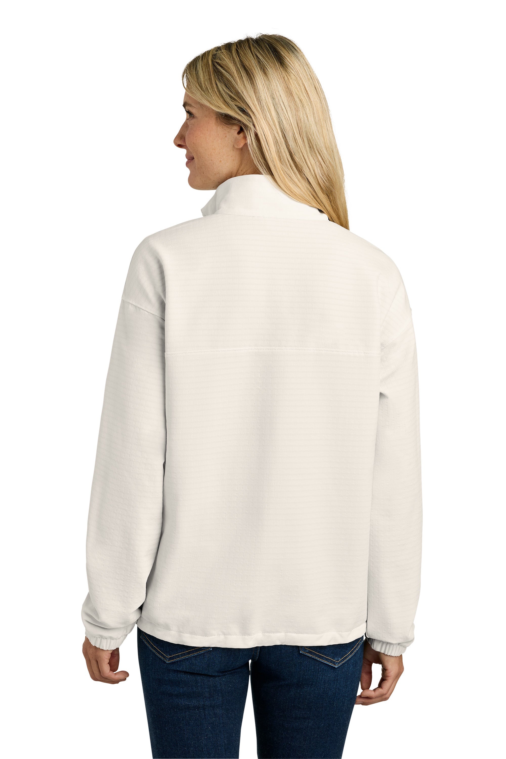 The North Face NF0A8GE3 Womens Mountain Horizon Full Zip Jacket White Dune Model Back