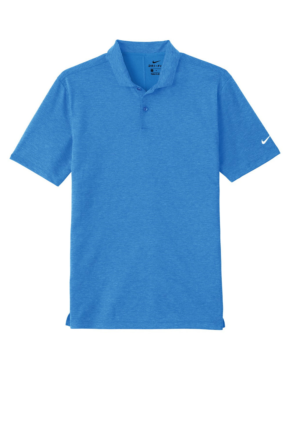 Nike NKAA1854 Mens Prime Dri-Fit Moisture Wicking Short Sleeve Polo Shirt Photo Blue Flat Front