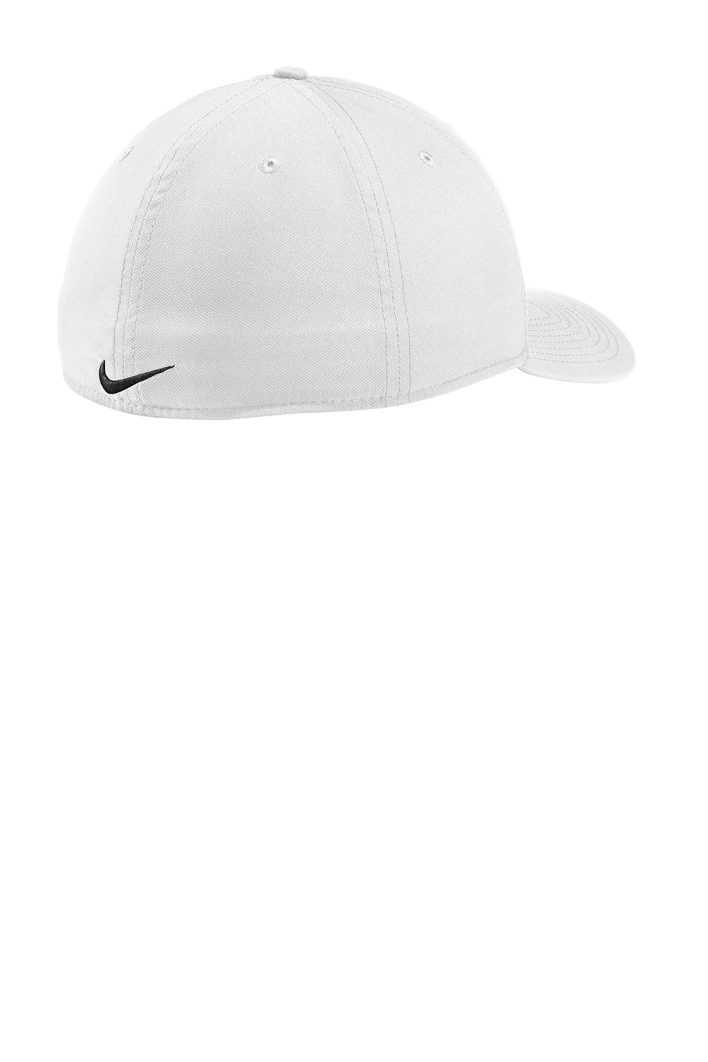 Nike NKAA1860 Mens Dri-Fit Moisture Wicking Stretch Fit Hat White/Black Flat Back