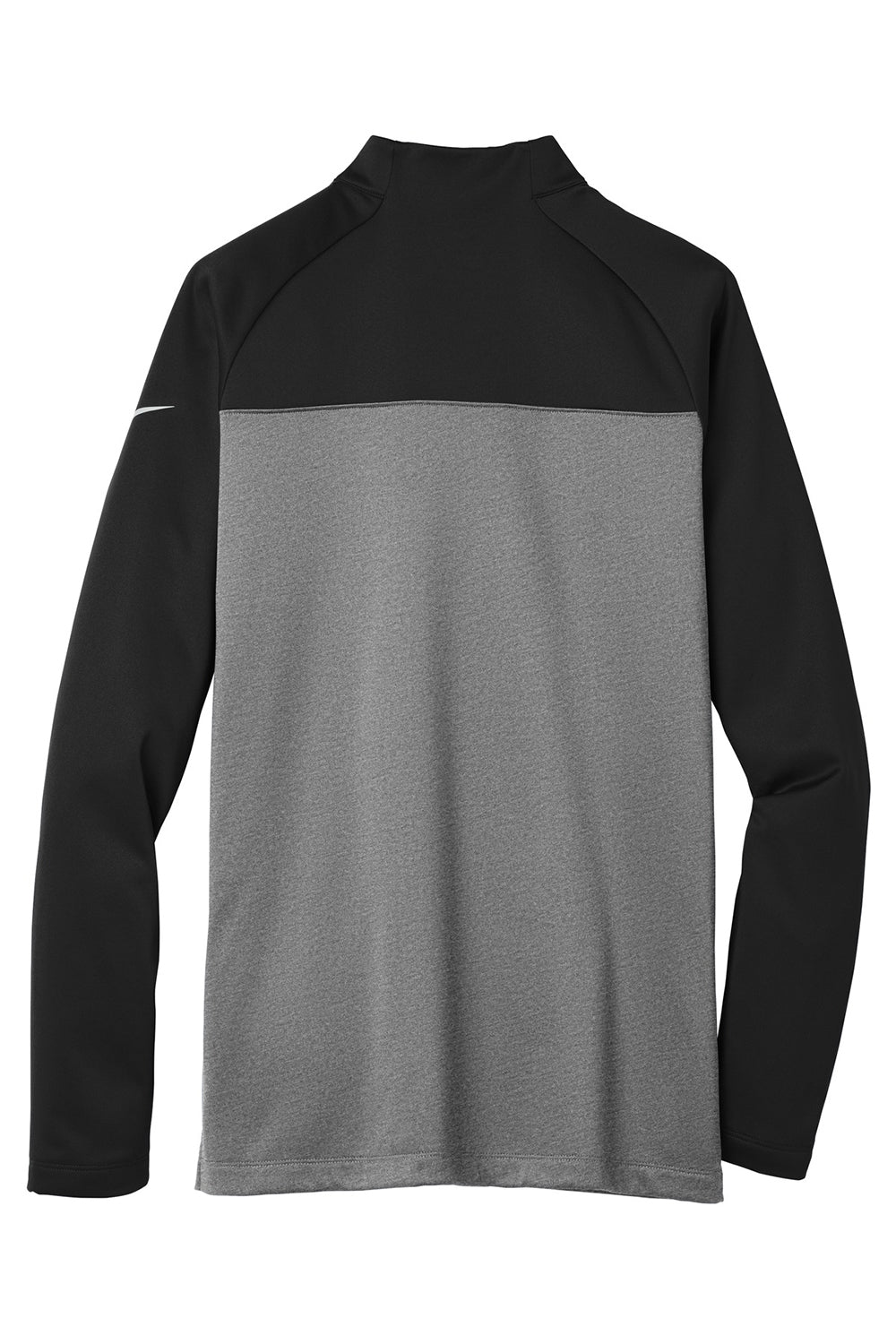 Nike NKAH6254 Mens Therma-Fit Moisture Wicking Fleece 1/4 Zip Sweatshirt Black/Heather Grey Flat Back