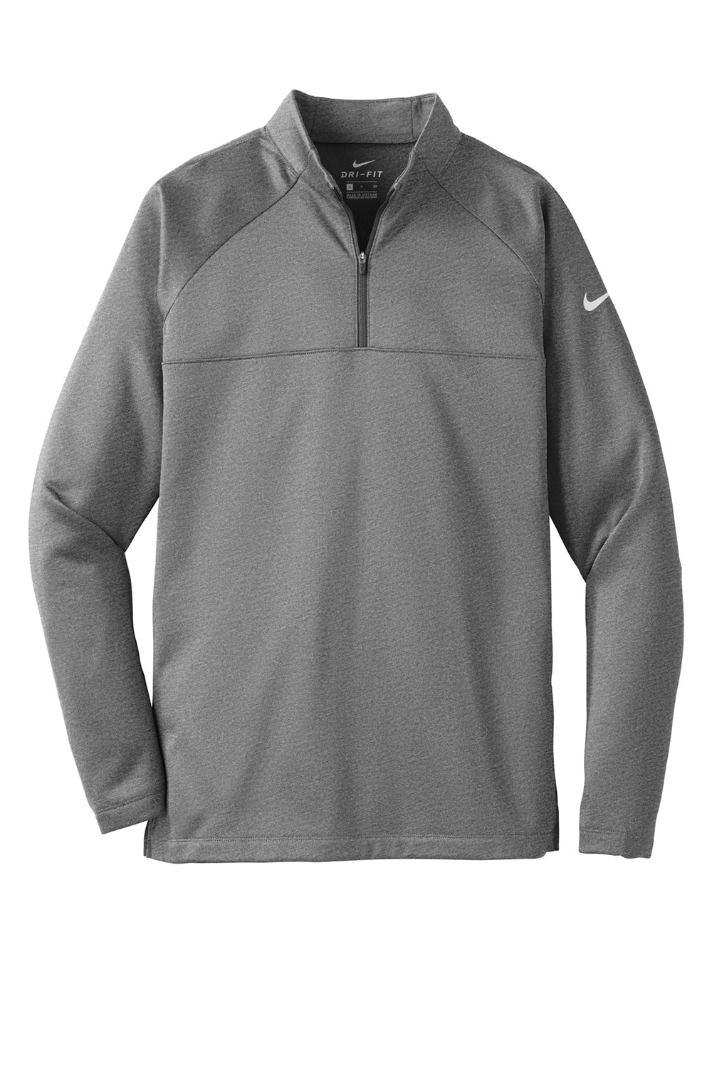 Nike NKAH6254 Mens Therma-Fit Moisture Wicking Fleece 1/4 Zip Sweatshirt Heather Grey Flat Front
