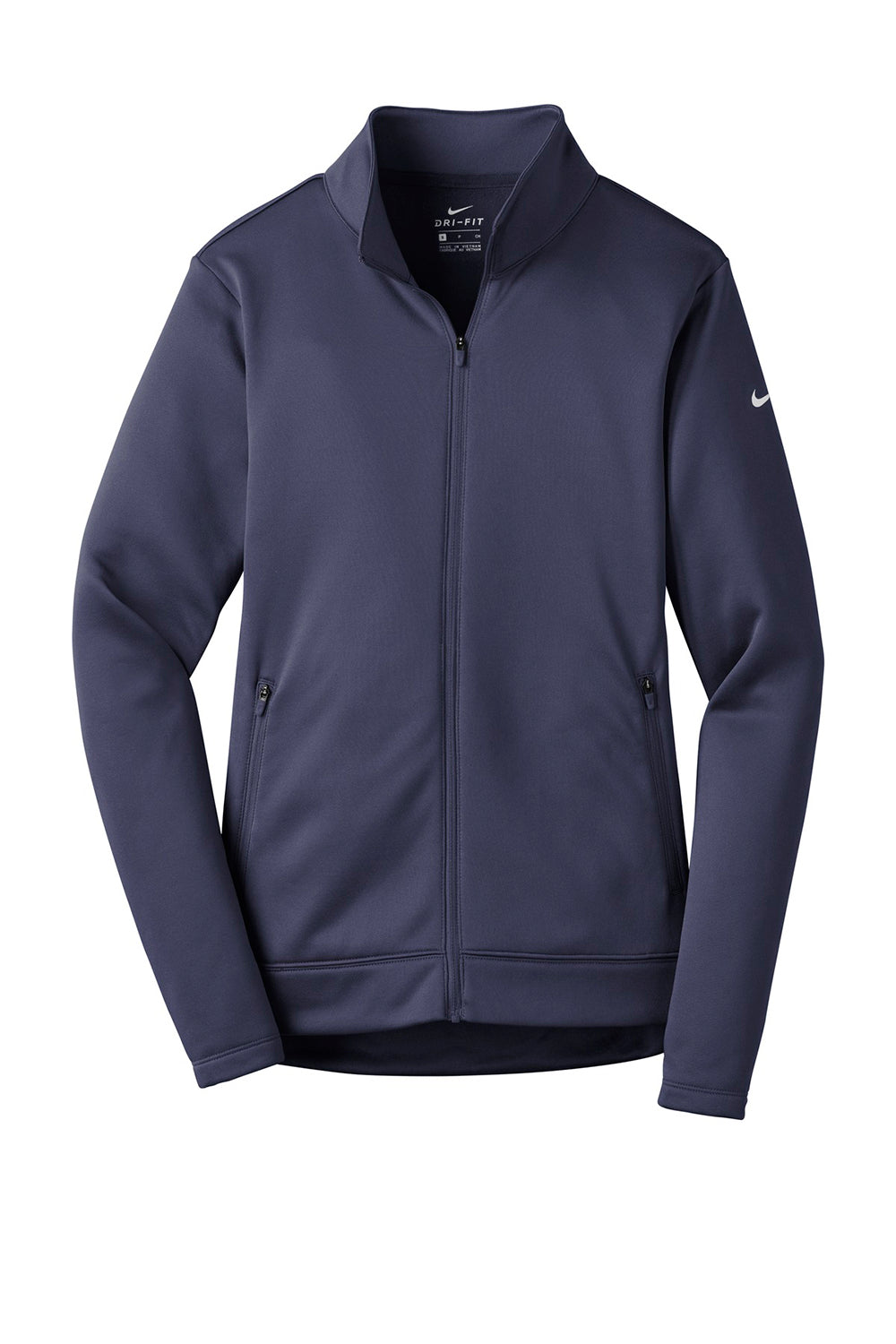 Nike NKAH6260 Womens Therma-Fit Moisture Wicking Fleece Full Zip Sweatshirt Midnight Navy Blue Flat Front