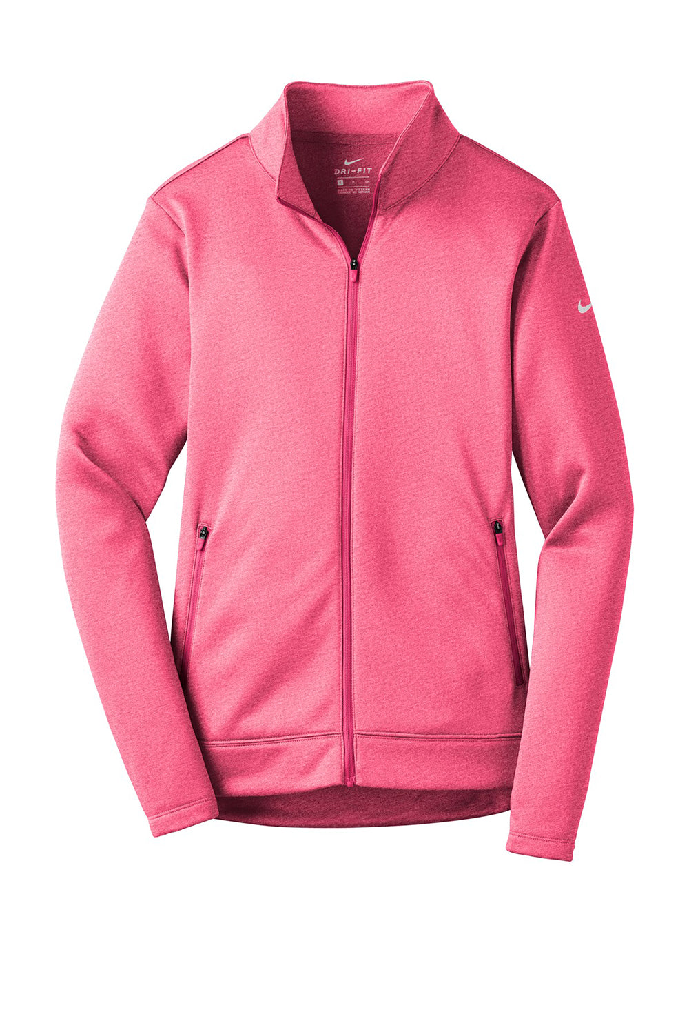 Nike NKAH6260 Womens Therma-Fit Moisture Wicking Fleece Full Zip Sweatshirt Heather Vivid Pink Flat Front