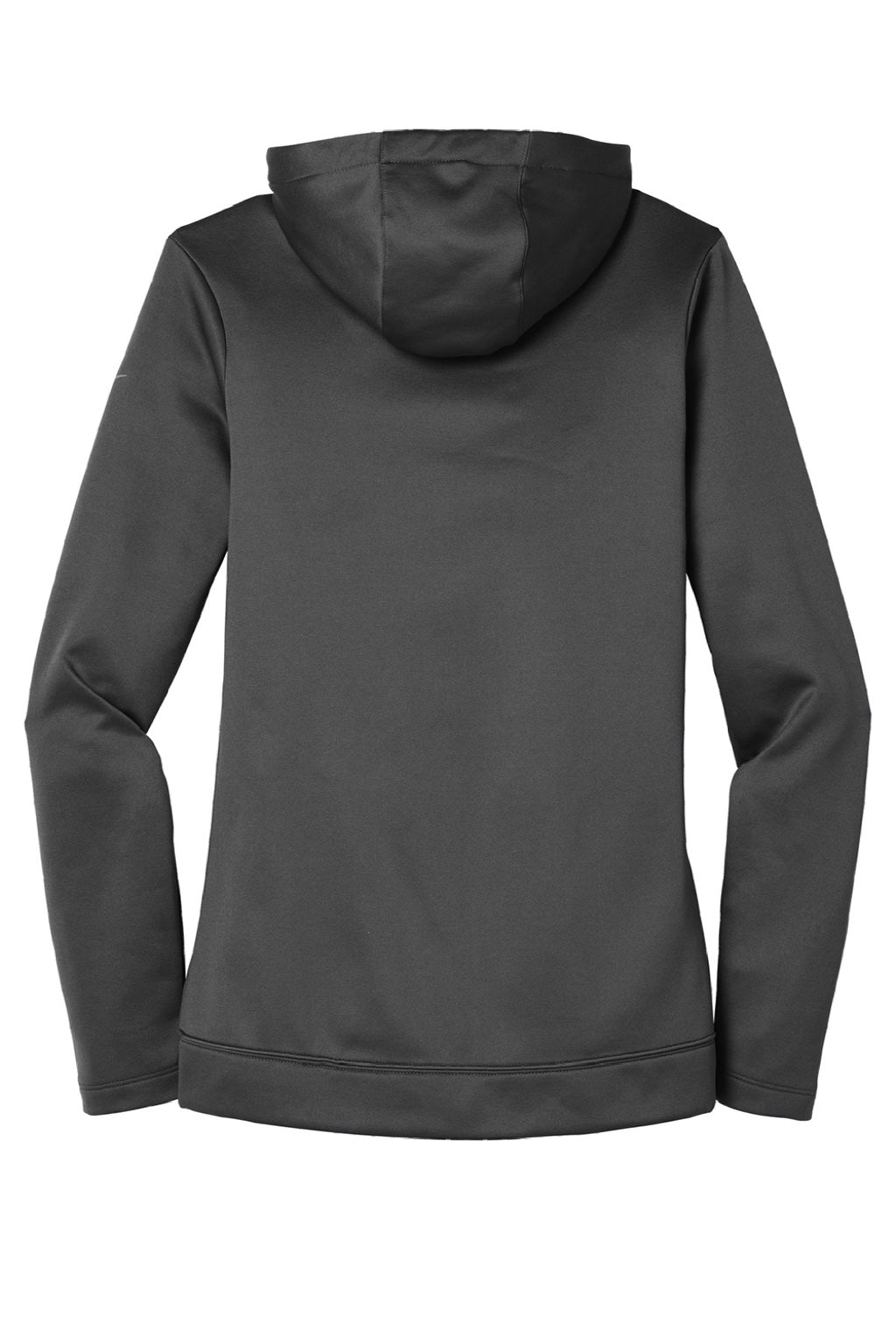 Nike NKAH6264 Womens Therma-Fit Moisture Wicking Fleece Full Zip Hooded Sweatshirt Hoodie w/ Pockets Anthracite Grey Flat Back