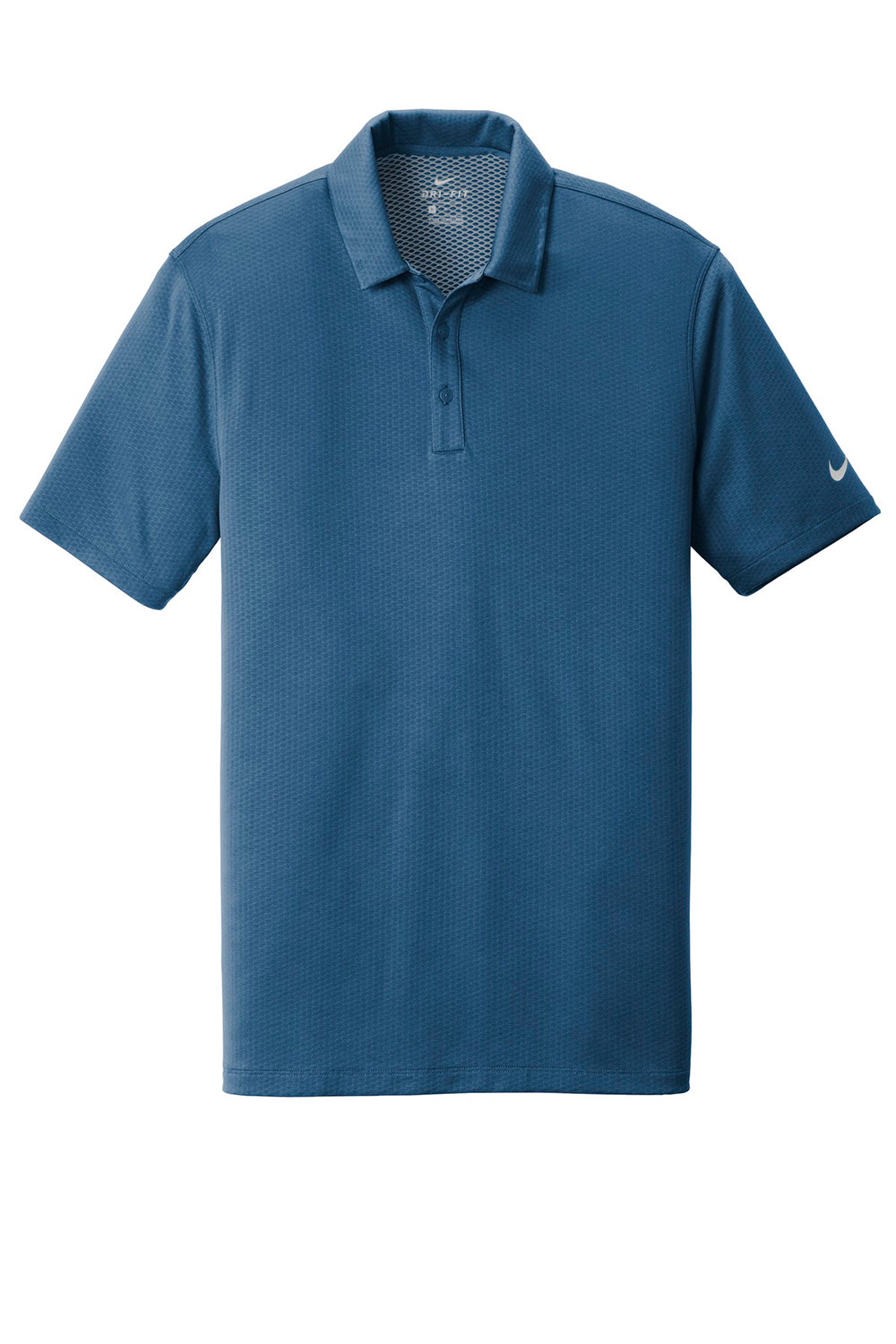 Nike NKAH6266 Mens Dri-Fit Moisture Wicking Short Sleeve Polo Shirt Court Blue Flat Front