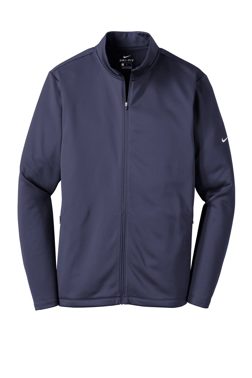 Nike NKAH6418 Mens Therma-Fit Moisture Wicking Fleece Full Zip Sweatshirt Midnight Navy Blue Flat Front