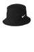 Nike Hats NKBFN6319 Mens Swoosh Bucket Hat Black Flat Front