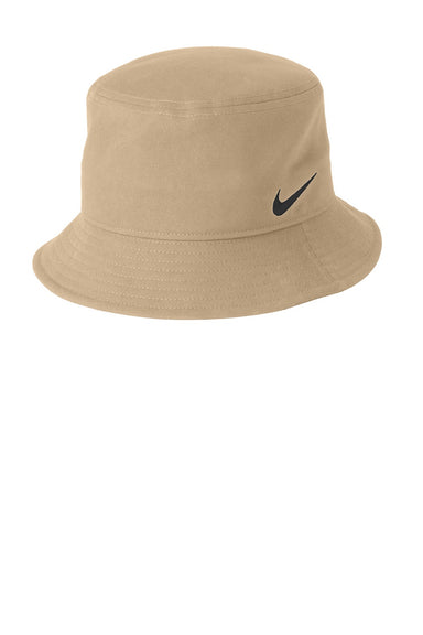 Nike Hats NKBFN6319 Mens Swoosh Bucket Hat Khaki Brown Flat Front