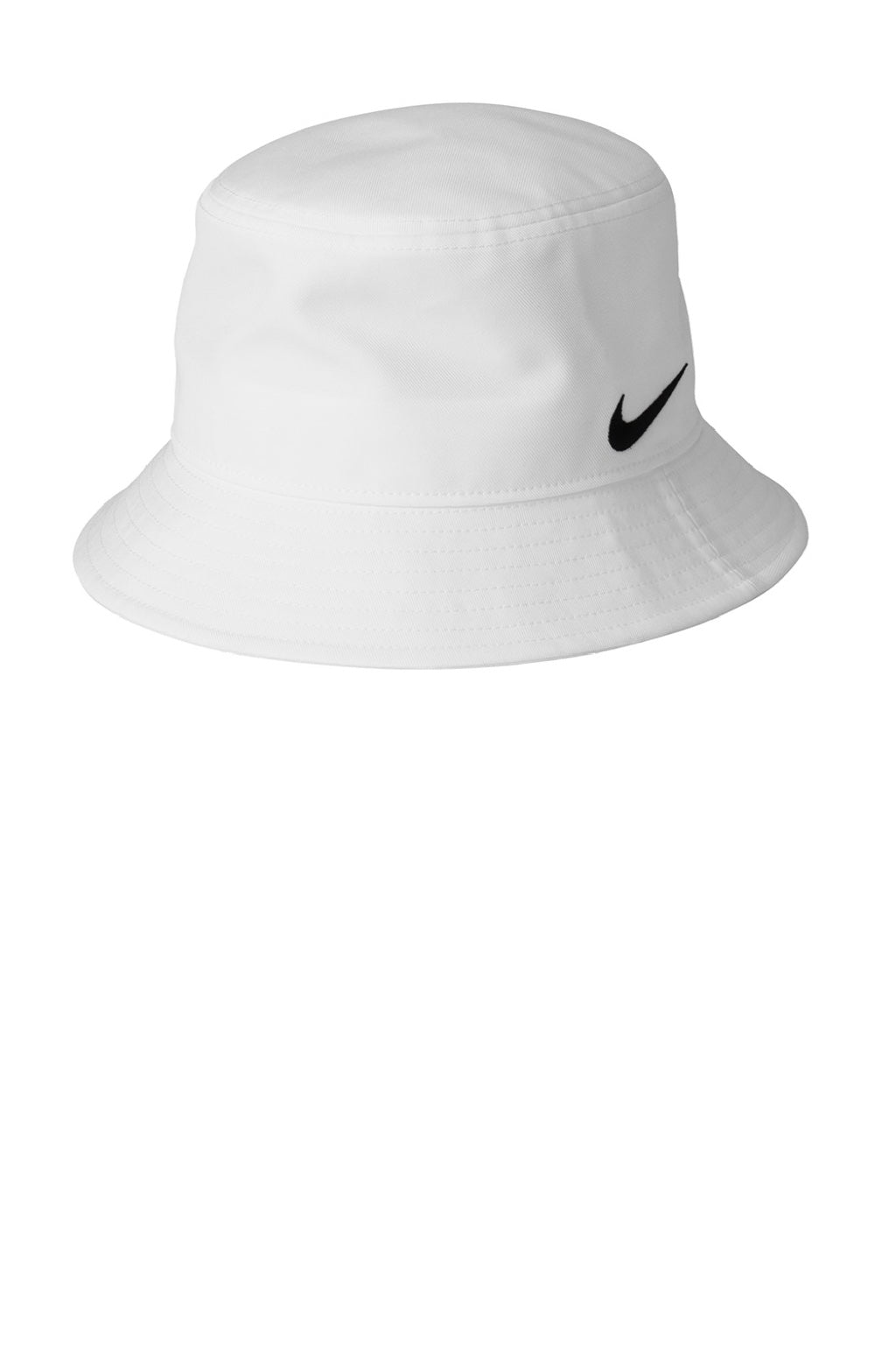 Nike Hats NKBFN6319 Mens Swoosh Bucket Hat White Flat Front