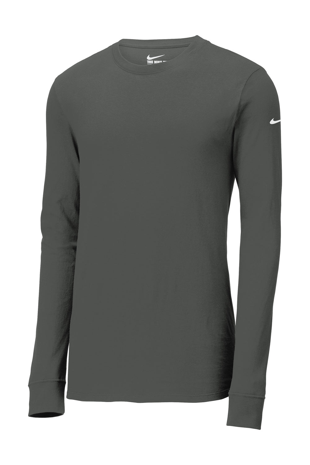 Nike NKBQ5230 Mens Dri-Fit Moisture Wicking Long Sleeve Crewneck T-Shirt Anthracite Grey Flat Front