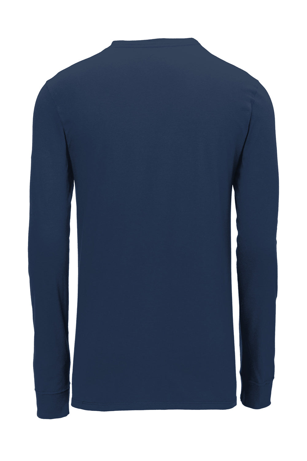 Nike NKBQ5230 Mens Dri-Fit Moisture Wicking Long Sleeve Crewneck T-Shirt College Navy Blue Flat Back