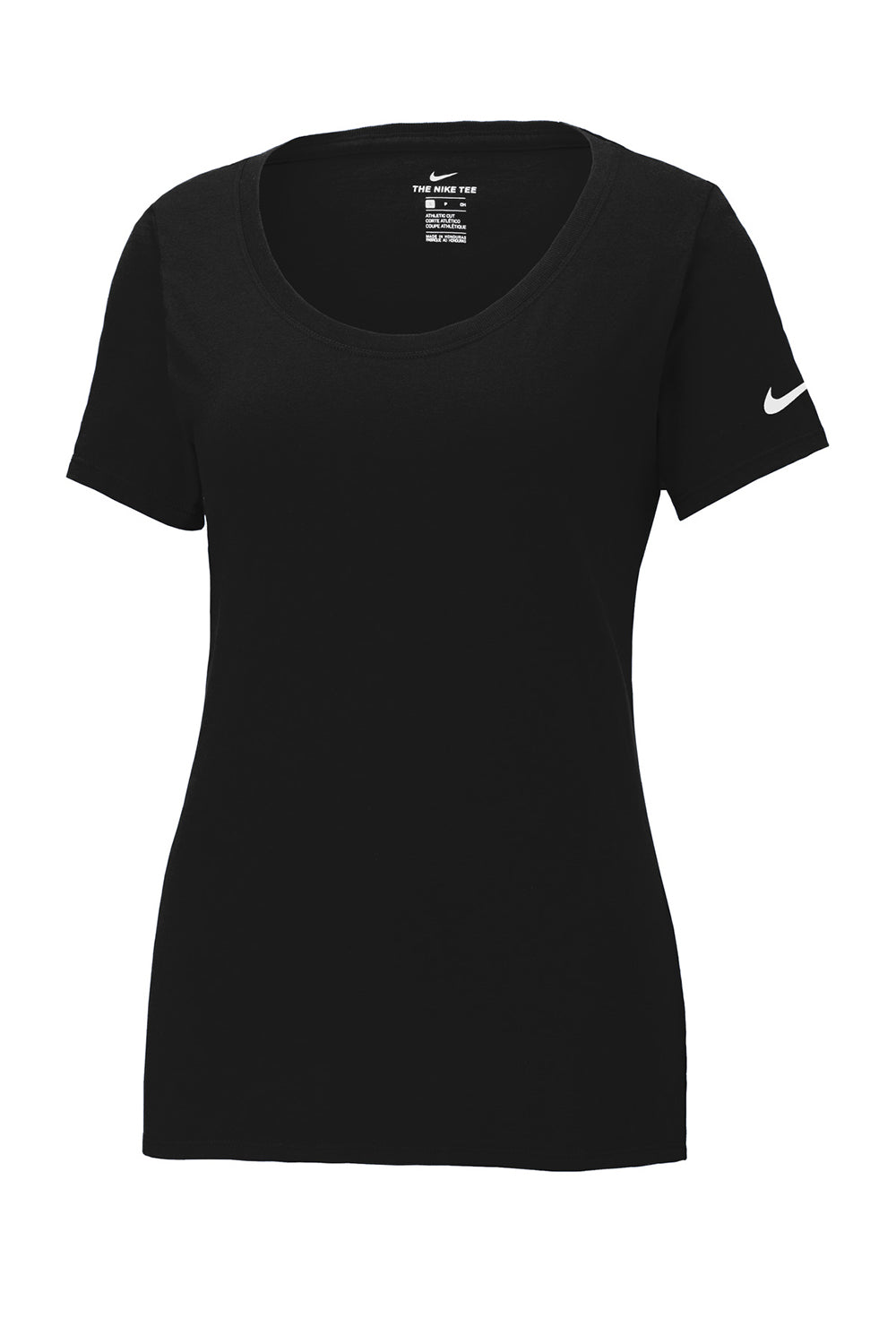 Nike NKBQ5234 Womens Dri-Fit Moisture Wicking Short Sleeve Scoop Neck T-Shirt Black Flat Front