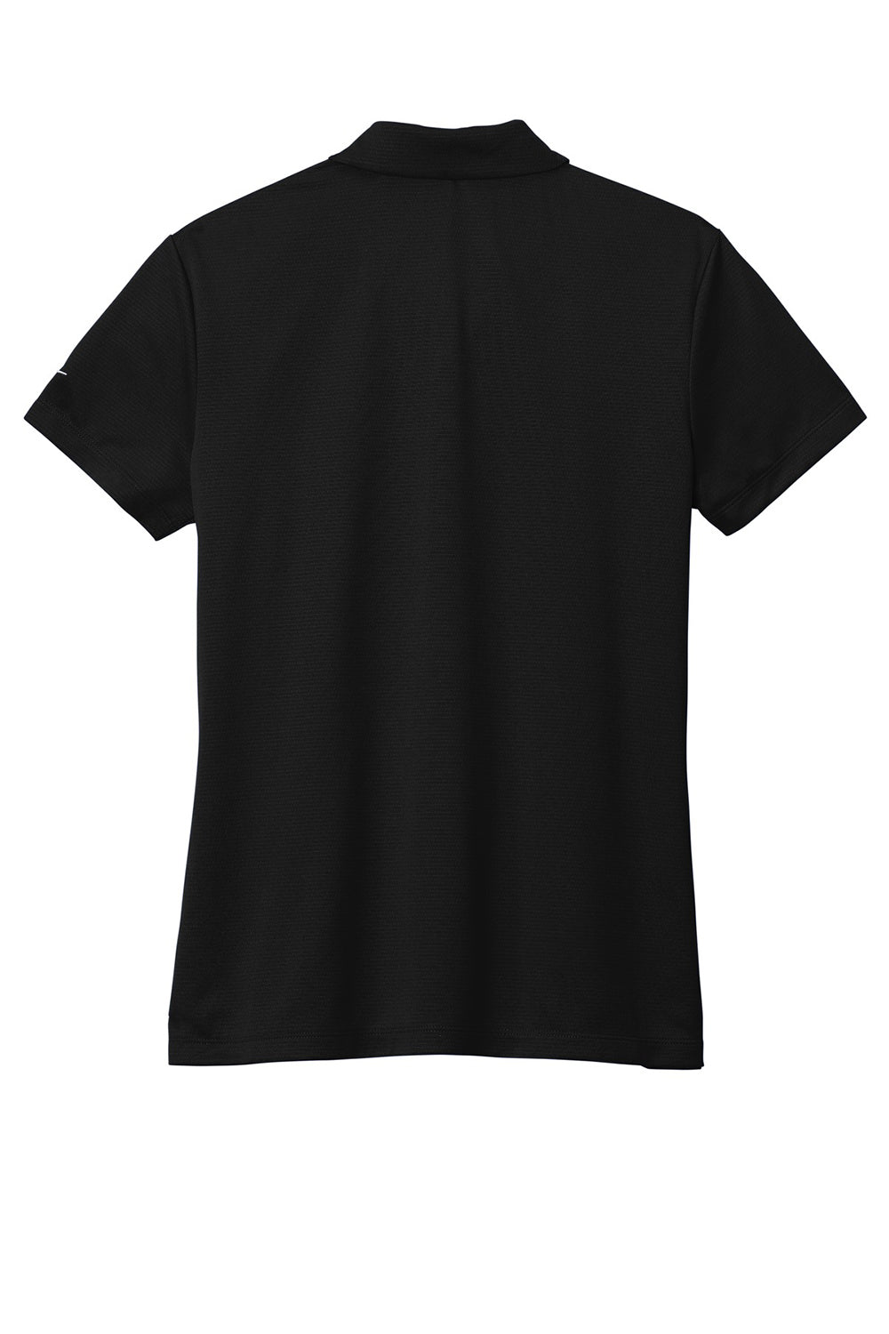 Nike NKBV6043 Womens Essential Dri-Fit Moisture Wicking Short Sleeve Polo Shirt Black Flat Back